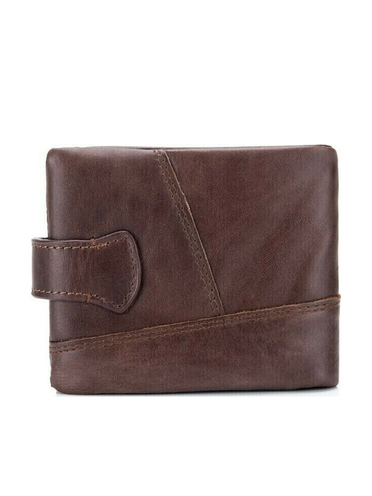 Leather Men's Wallet Classic with RFID Dark Brown