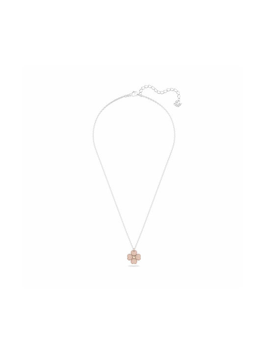 Swarovski Latisha Flower Necklace with design Flower with Pink Gold-plating