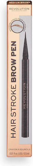Revolution Beauty Hair Stroke Brow Στυλό για Φρύδια Medium Brown