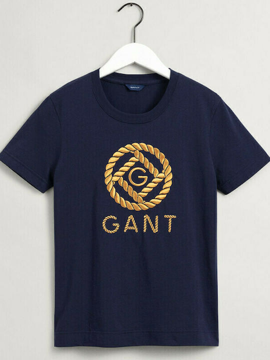 Women's T-shirt Polka Dot Navy Blue