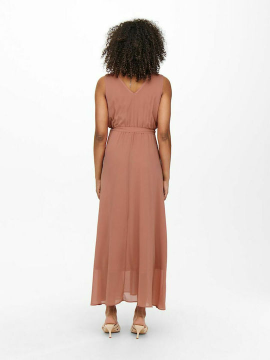 Only Maxi Evening Dress Wrap with Tulle Canyon Rose