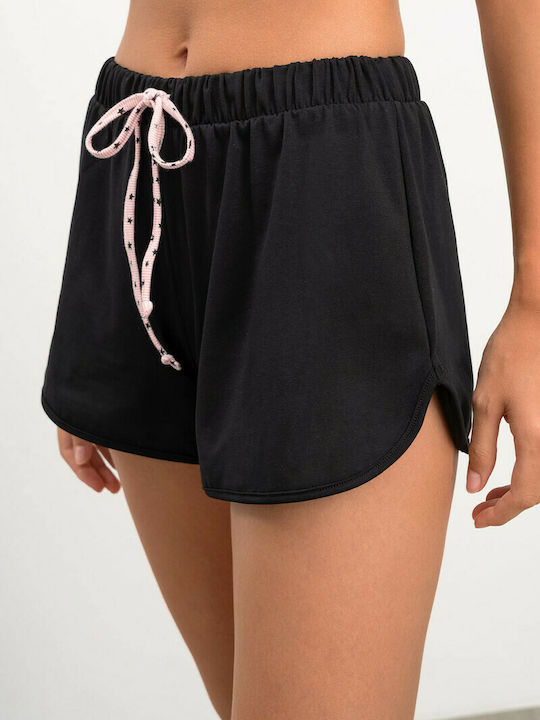Vamp Summer Cotton Women's Pyjama Shorts Black