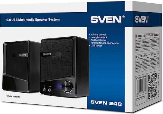 Sven 248 Ηχεία Υπολογιστή 2.0 Μαύρα