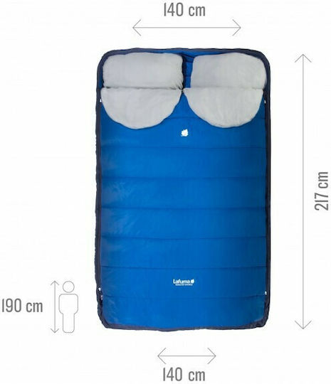 Lafuma Sleeping Bag Double 2 Seasons Nunavut Azur Blue