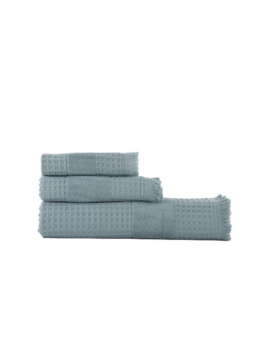 Nef-Nef Homeware Hand Towel Touch 030592 30x50cm. Dusty Aqua Weight 330gr/m²