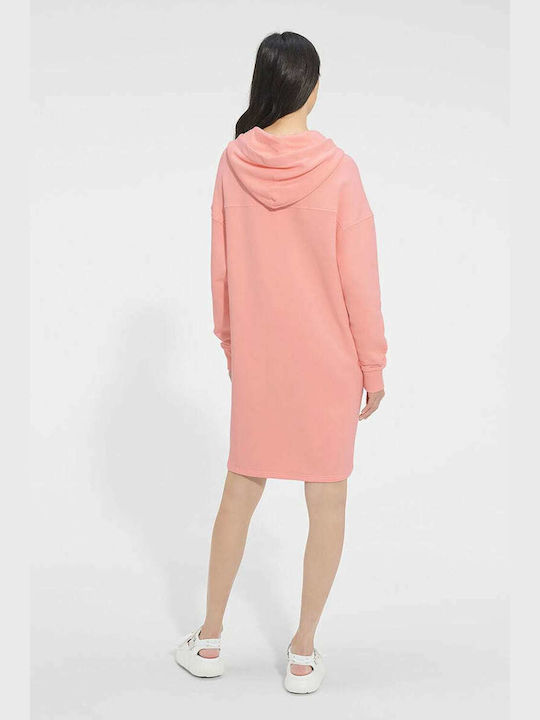 Ugg Australia Aderyn Midi Φόρεμα με Κουκούλα Pink Opal