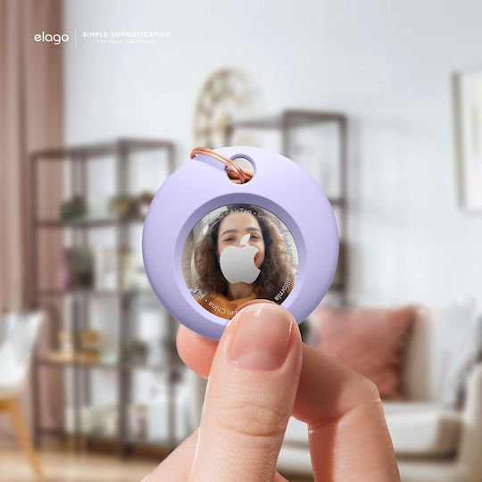 Elago Basic Θήκη Μπρελόκ Σιλικόνης για AirTag Lavender