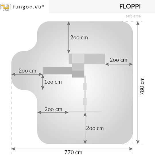 Fungoo Ξύλινος Πύργος Παιχνιδιού Flοppi με Επιφάνεια Αναρρίχησης Πολύχρωμος για 3+ Ετών