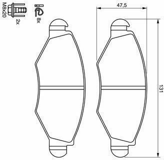 Bosch Bremsbelag 4Stück für Peugeot 206