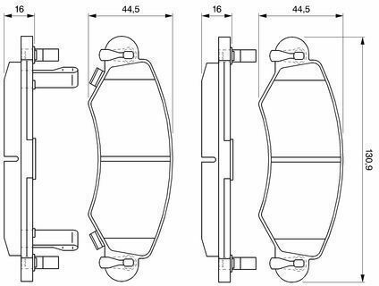 Bosch Σετ Τακάκια Εμπρός 2τμχ για Mazda 2 Opel / Suzuki
