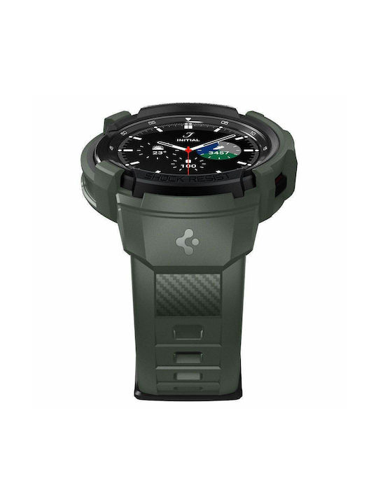 Spigen Rugged Armor Pro Silicone Case Military Green for Galaxy Watch 4 Classic 46mm