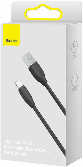 Baseus Jelly Liquid Silica Gel USB to Lightning Cable Μαύρο 2m (CAGD000101)