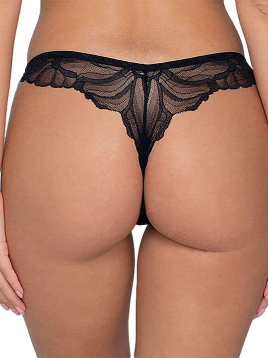 Melody Women's String with Lace Black