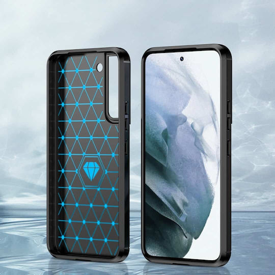 Hurtel Carbon Umschlag Rückseite Silikon Schwarz (Galaxy S22+ 5G)