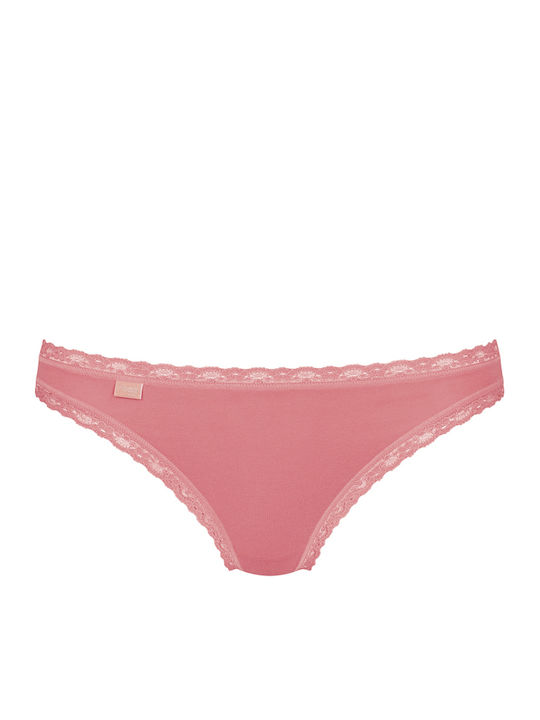 24/7 Weekend Βαμβακερά Femei Brazilia 3Pack cu Dantelă Pink/Beige