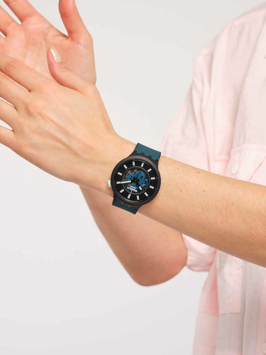 Swatch Night Trip Ρολόι Μπαταρίας με Κεραμικό Μπρασελέ