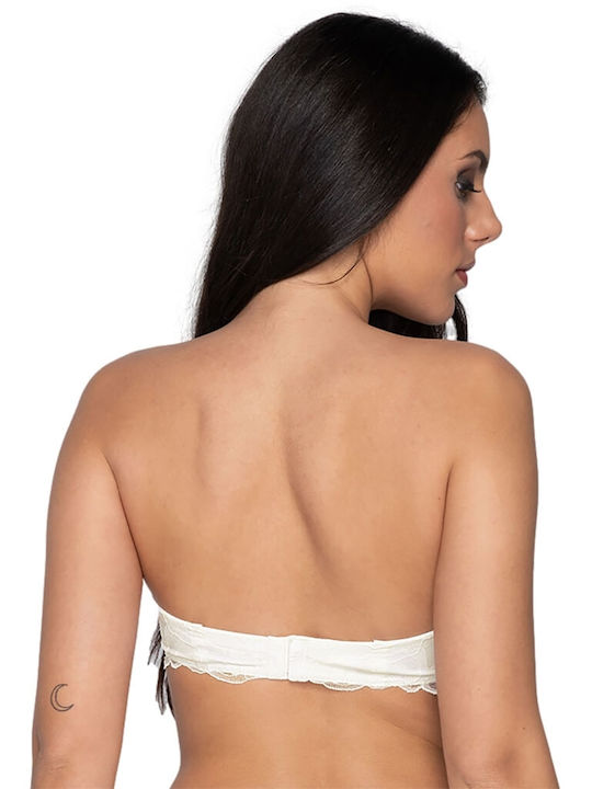 Luna Melody Plunge Plunge Strapless Bra without Padding Underwire White