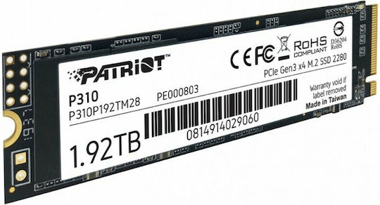 Patriot P310 SSD 1.9TB M.2 Type with PCI Express 3.0 Connection