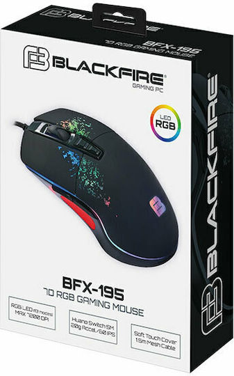 Shine Inline BFX-195 RGB Gaming Ποντίκι 7200 DPI Μαύρο