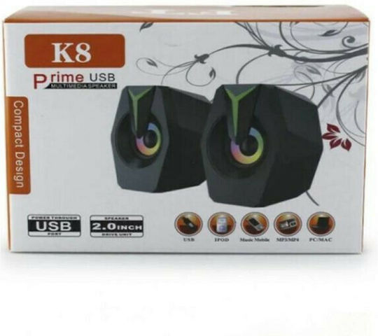 FT-K8 Computerlautsprecher 2.0 in Schwarz Farbe