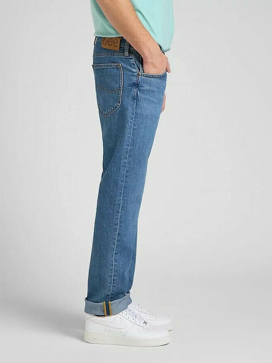 Daren Men's Jeans Pants Elastic with Regular Straight Fit Blue