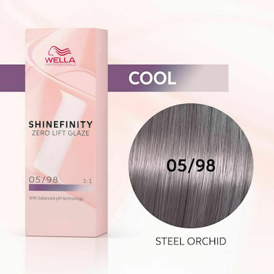 Wella Shinefinity Zero Lift Glaze Hair Dye 05/98 Steel Orchid 60ml