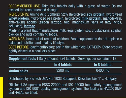 Biotech USA Mega Amino 3200 6400мг 100 Таблетки