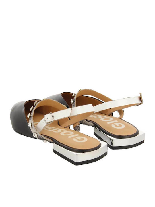 Δερμάτινες Γυναικείες Μπαλαρίνες Slingback σε Μαύρο Χρώμα