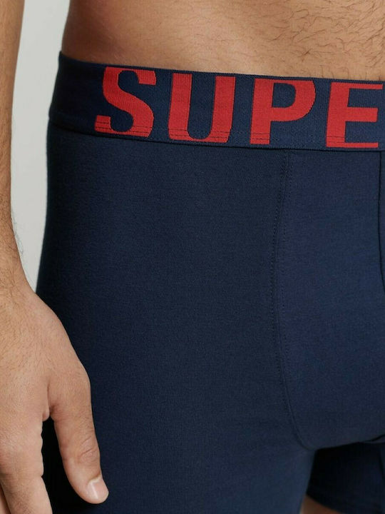 Superdry Herren Boxershorts Navy / Risk Red mit Mustern 2Packung