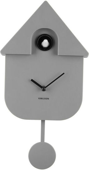 Karlsson Wanduhr Kunststoff Mit Pendel Grey 21.5x41cm