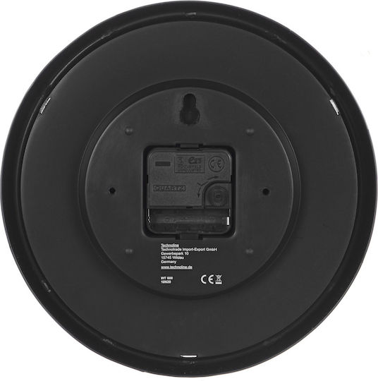 Technoline WT 600 BL Ρολόι Τοίχου Κεραμικό Μαύρο Ø25cm