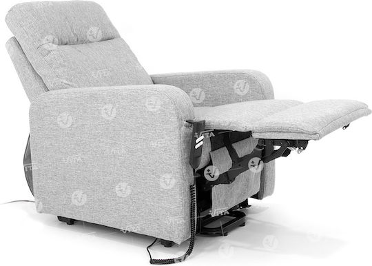 Nora Relax Armchair with Footstool Gray 80x90x108cm