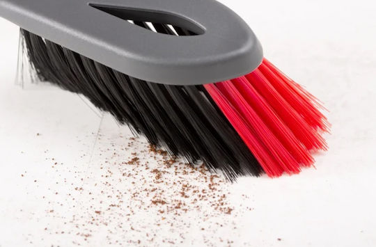 Vileda Plastic Kom Dustpan & Brush Set Red