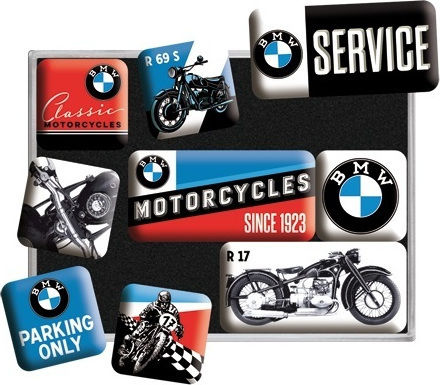 Nostalgic Art BMW Motorcycles Rechteckig Set von Magneten Metallisch 7x10cm 9pcs