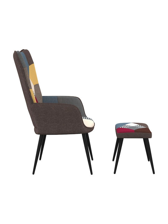 Bergère cu Puf Multicolor 61x70x96.5cm