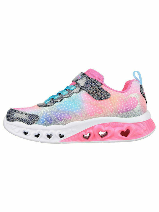 Flutter Heart Kids Sneakers with Scratch & Lights Blue