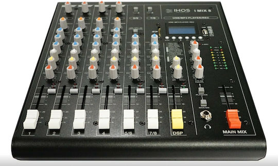 Ihos I MIX8 Αναλογική Κονσόλα 8 Καναλιών / 4 Εισόδους XLR & Bluetooth