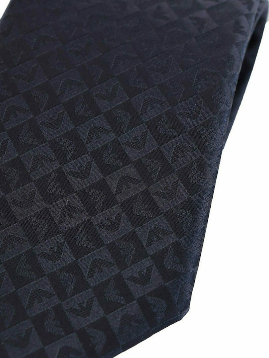 Emporio Armani Men's Tie Silk Printed In Navy Blue Colour