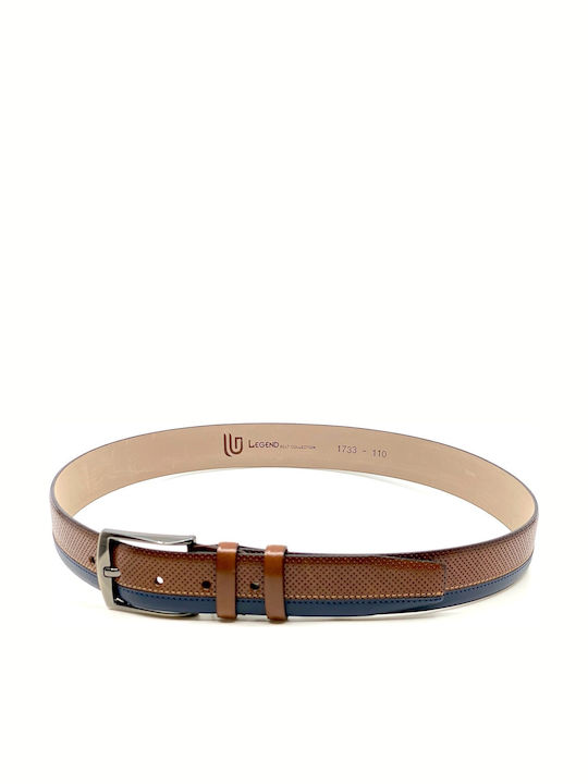 Herren Gürtel aus Künstliches Leder Tabac / Blue