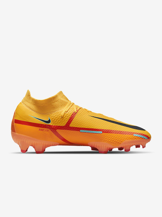 Nike Phantom GT2 Pro Dynamic Fit FG Ψηλά Ποδοσφαιρικά Παπούτσια με Τάπες Πορτοκαλί