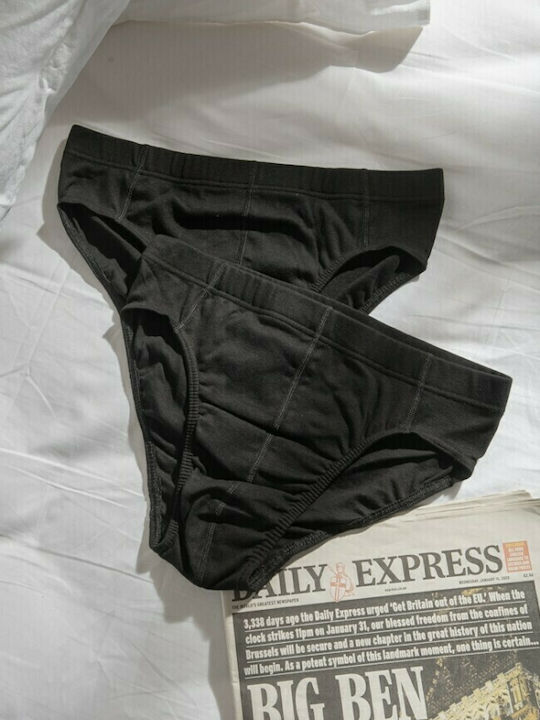 Herren Slips Schwarz 2Packung