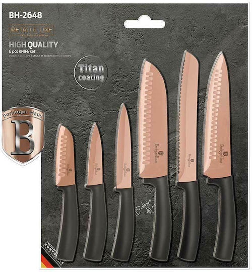 Berlinger Haus Metallic Line Σετ Μαχαίρια από Ανοξείδωτο Ατσάλι Rose Gold Edition 6τμχ