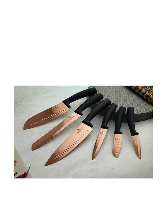 Berlinger Haus Metallic Line Knife Set of Stainless Steel Rose Gold Edition BH-2648 6pcs