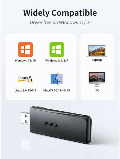 Ugreen CM492 USB Network Adapter with Wireless Wi-Fi Connection 1300Mbps