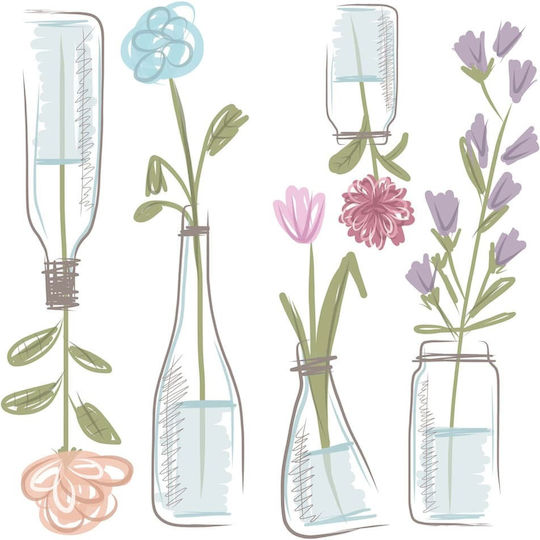 Ango Детска стикерна за стена Стена Little Vases 58x72бр Ango Детска стикерна за стена Стена Little Vases 58x72бр