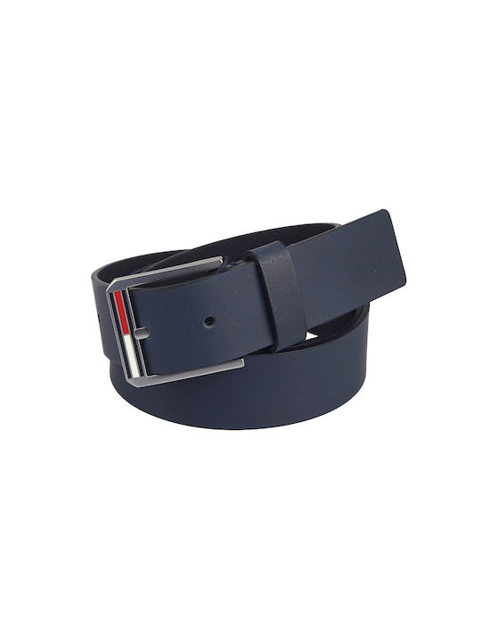 Men's Leather Belt Navy Blue