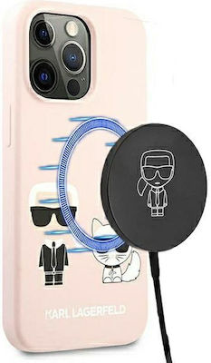 Karl Lagerfeld Karl & Choupette Magsafe Back Cover Σιλικόνης Ροζ (iPhone 13 Pro Max)