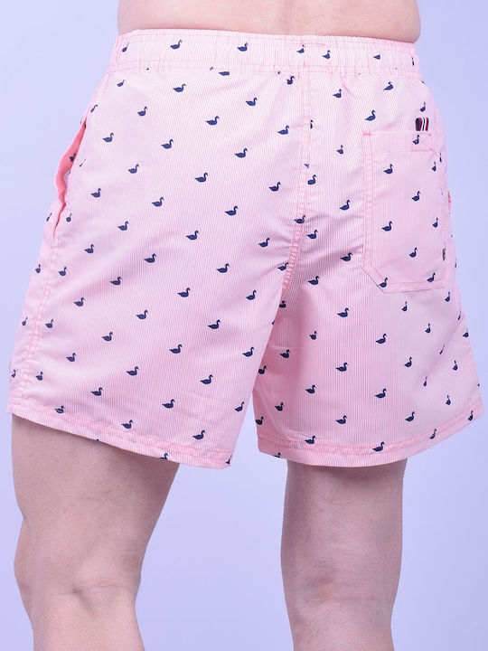 Costume De Baie Bărbați Pantaloni Scurți Roz Cu Model