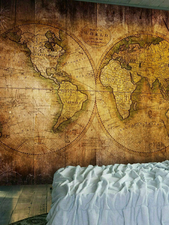 Fototapet de Perete 400x280cm World On Old Map Tesatura Bej