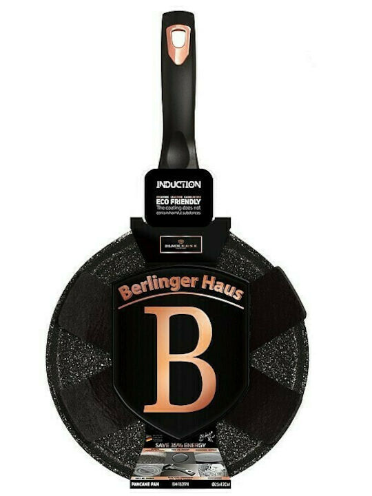 Berlinger Haus Black Rose Collection Crepe Maker made of Aluminum with Stone Coating 25cm